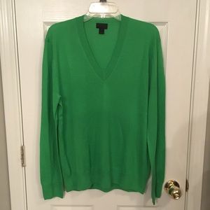 J. Crew Kelly Green Italian Cashmere Sweater